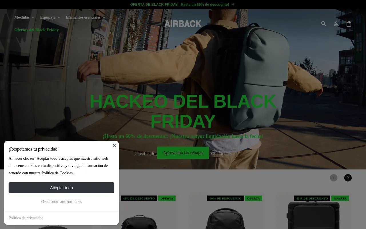 Airback website screenshot
