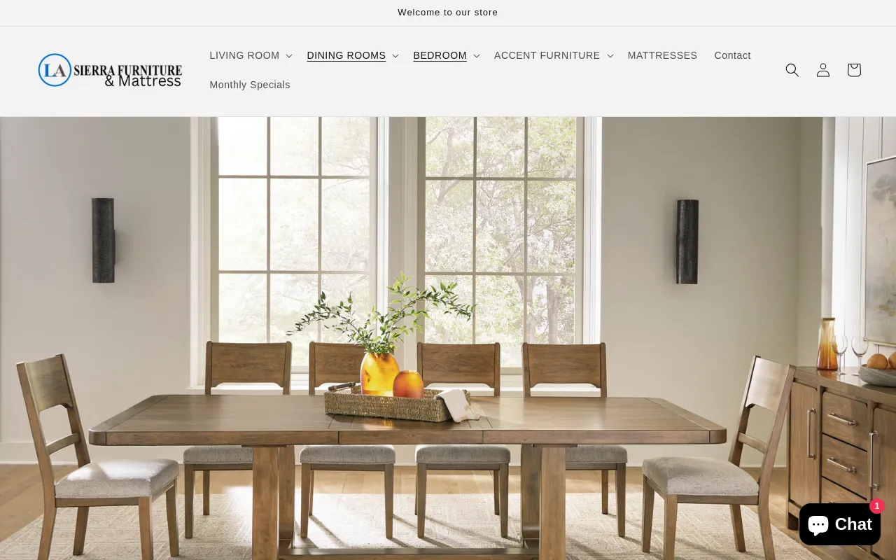 lasierrafurnitureandmattress.com website screenshot