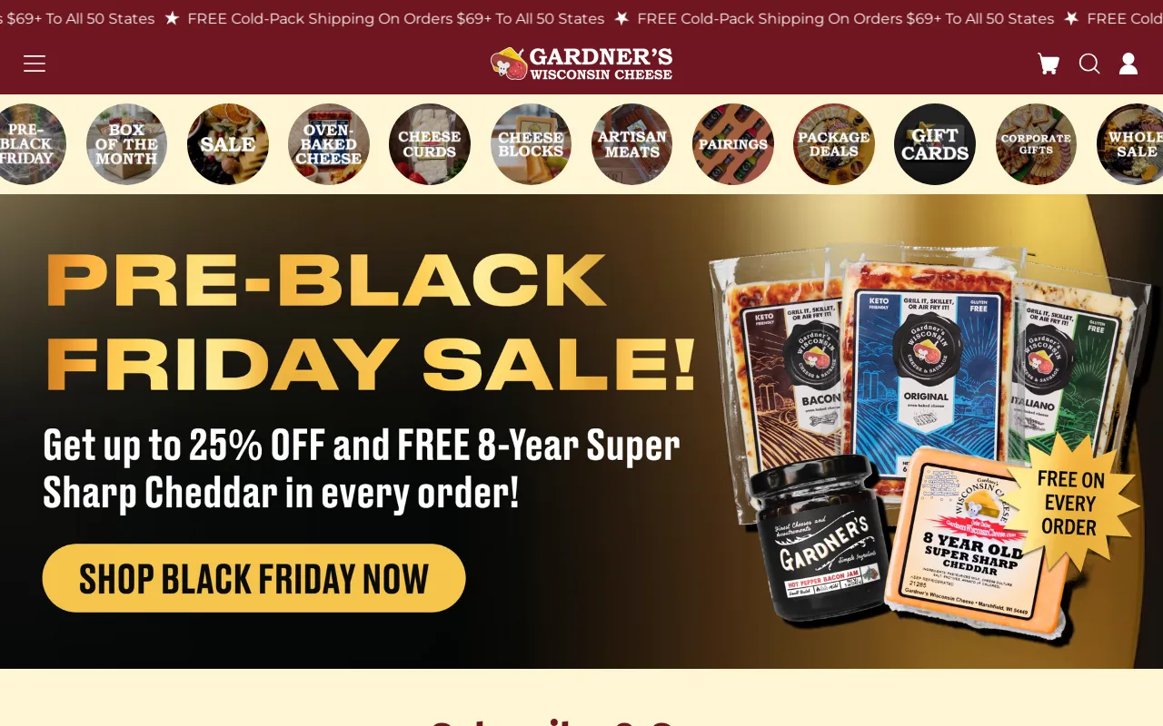 Gardners Wisconsin Cheese and Sausage screenshot