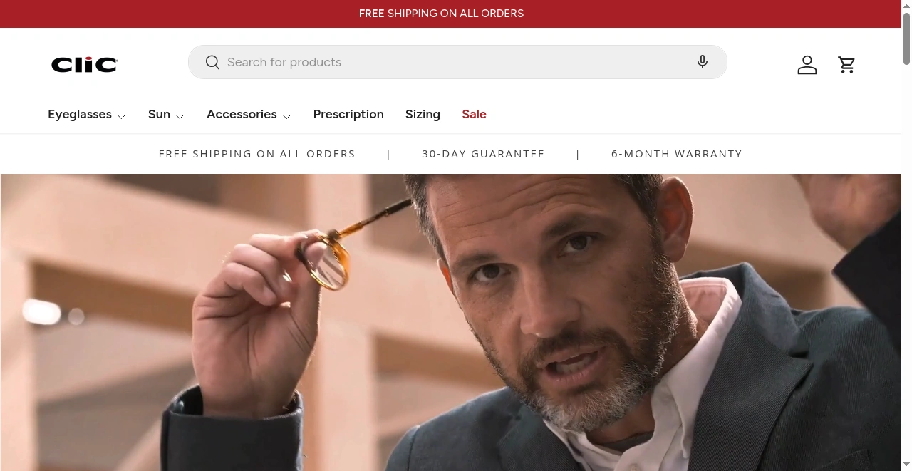 CliC Eyewear screenshot