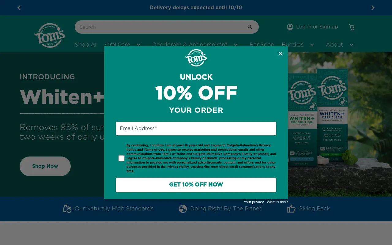 Tom's of Maine screenshot