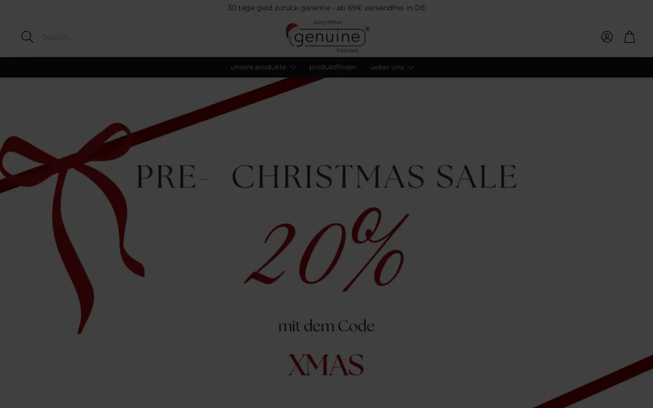 genuine haircare screenshot