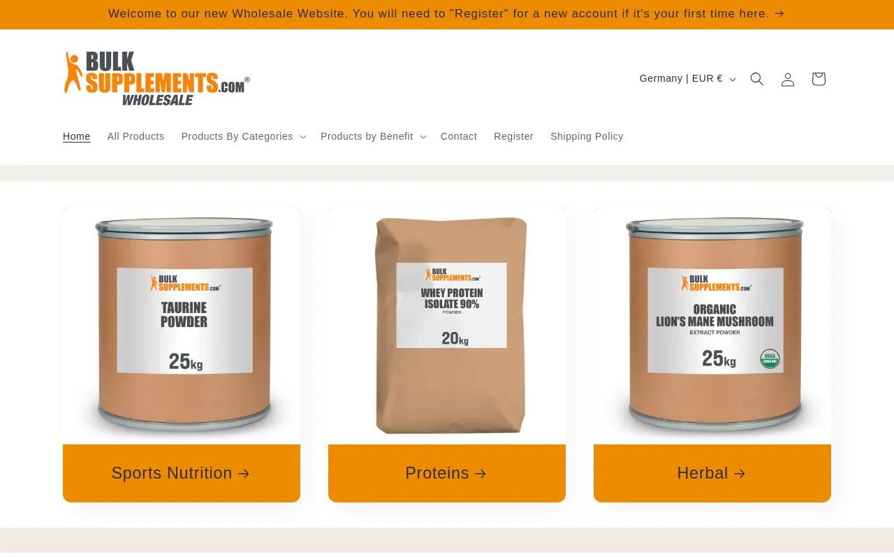 BulkSupplements.com Wholesale screenshot