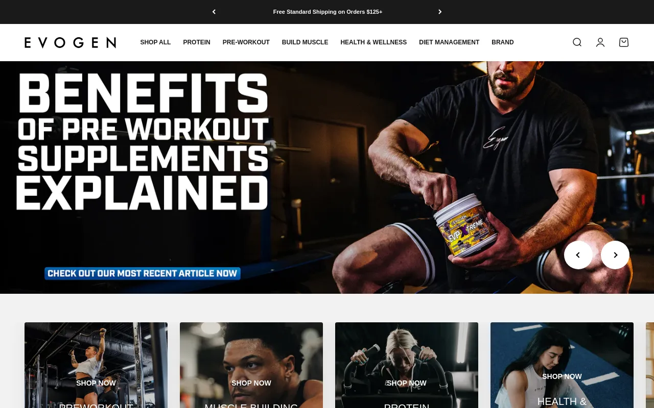 Evogen Nutrition screenshot