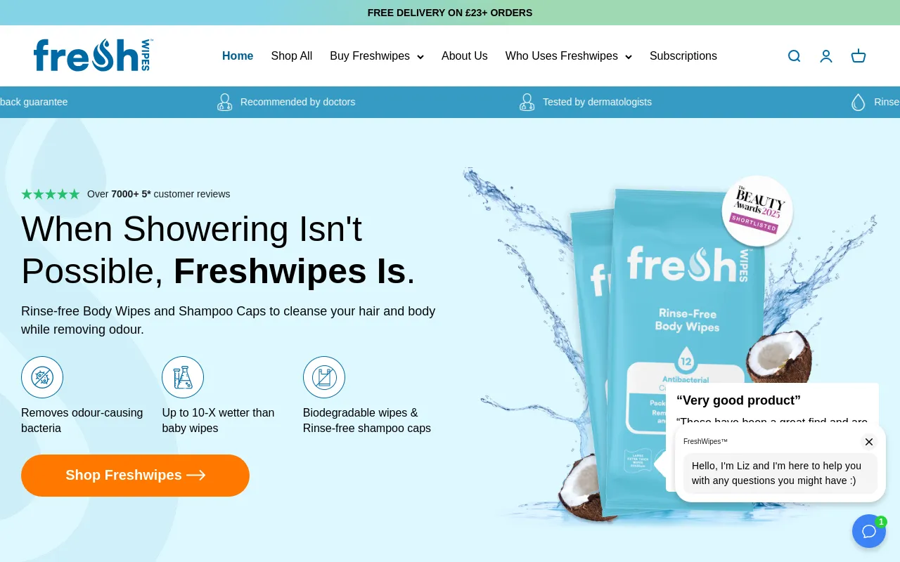 FreshWipes™ screenshot