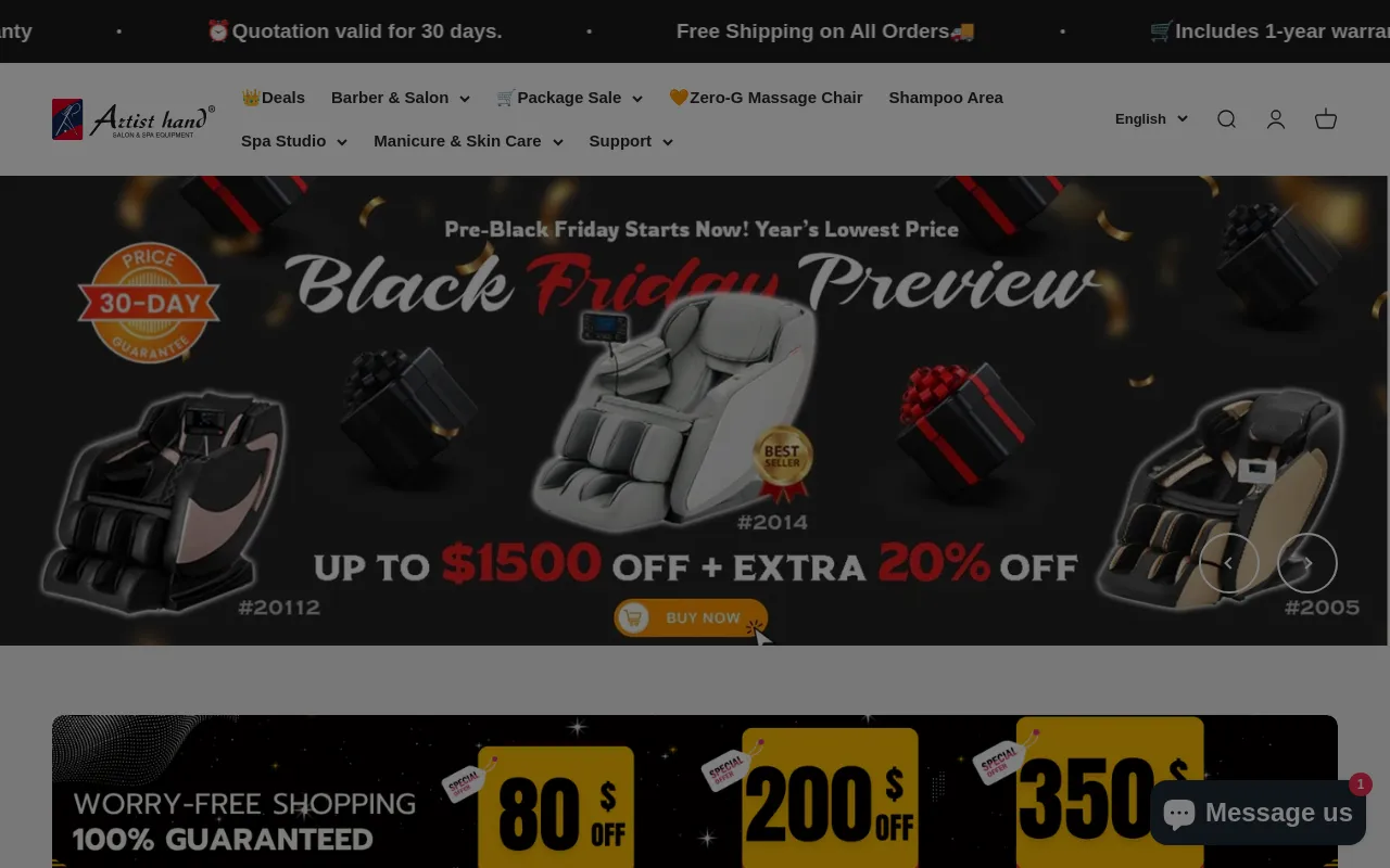 Artist hand salon equipment screenshot