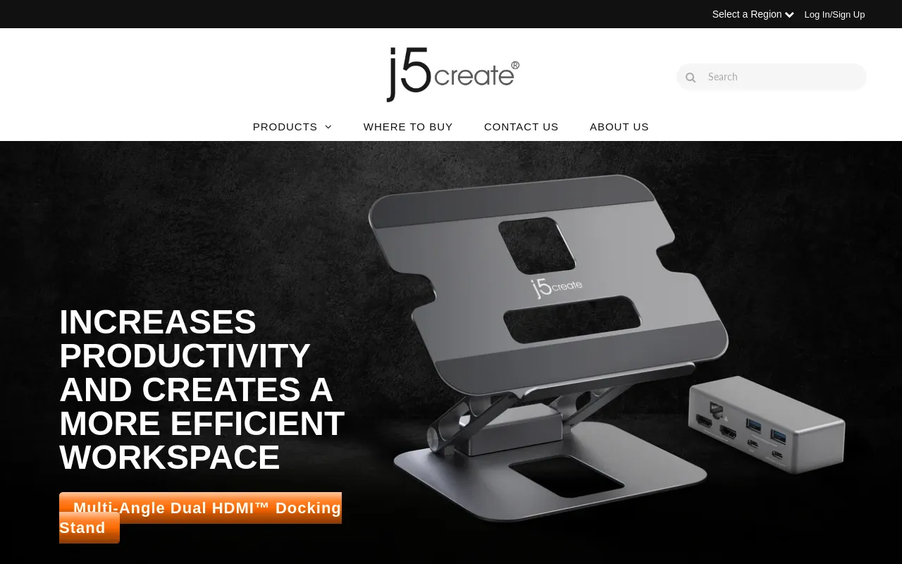 j5create® International website screenshot