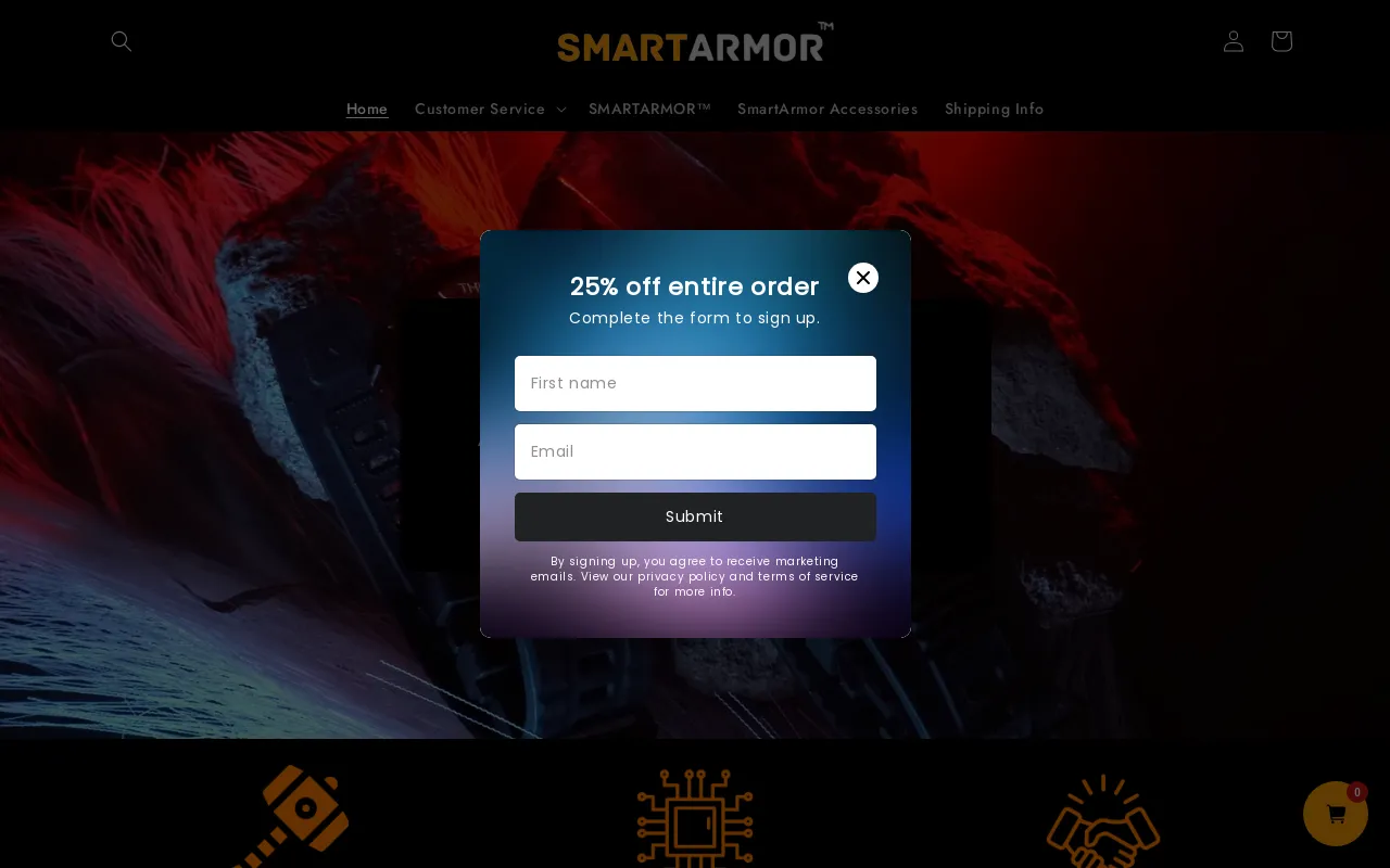 Smart Armor ™ website screenshot