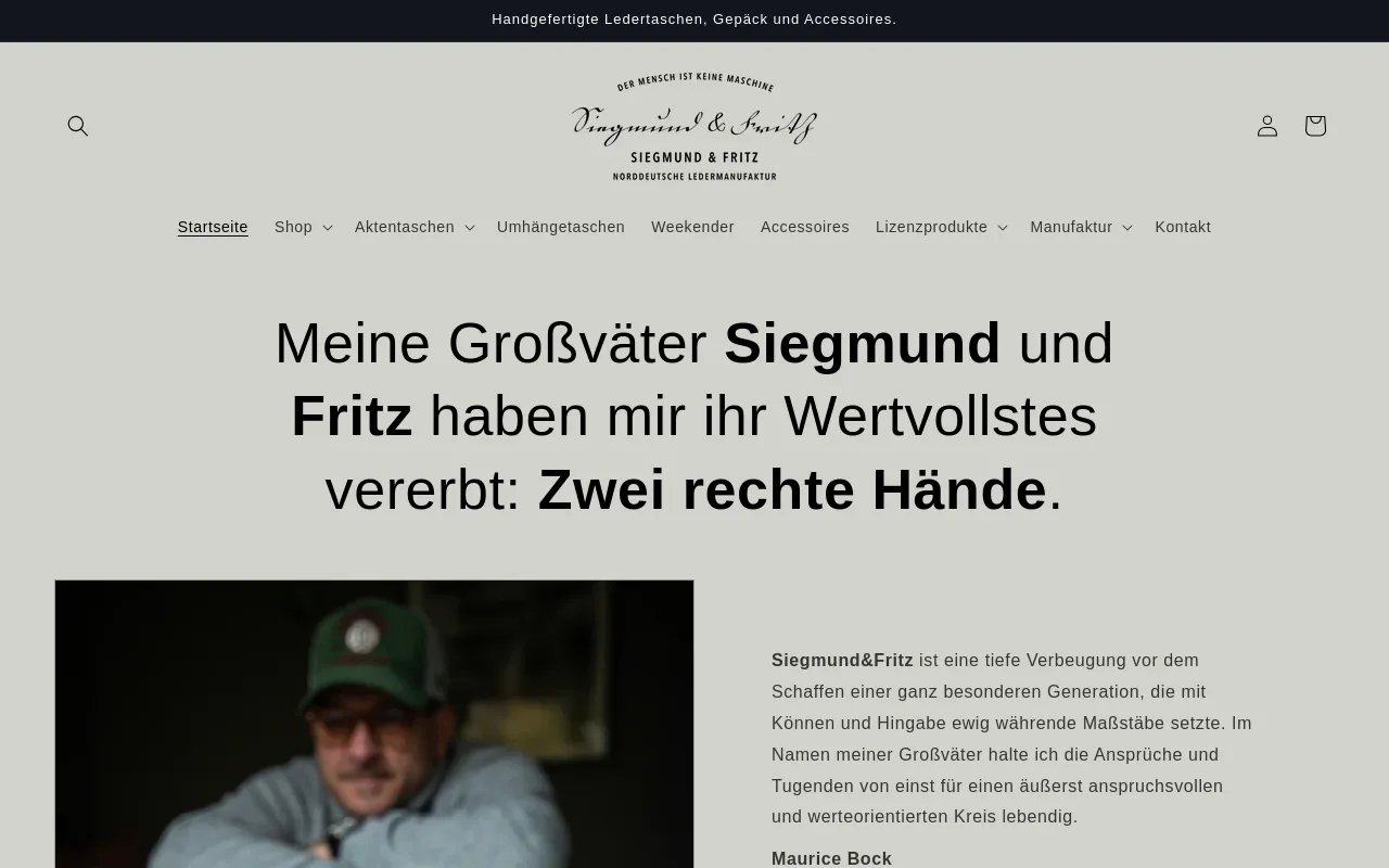 Siegmund & Fritz Onlineshop screenshot