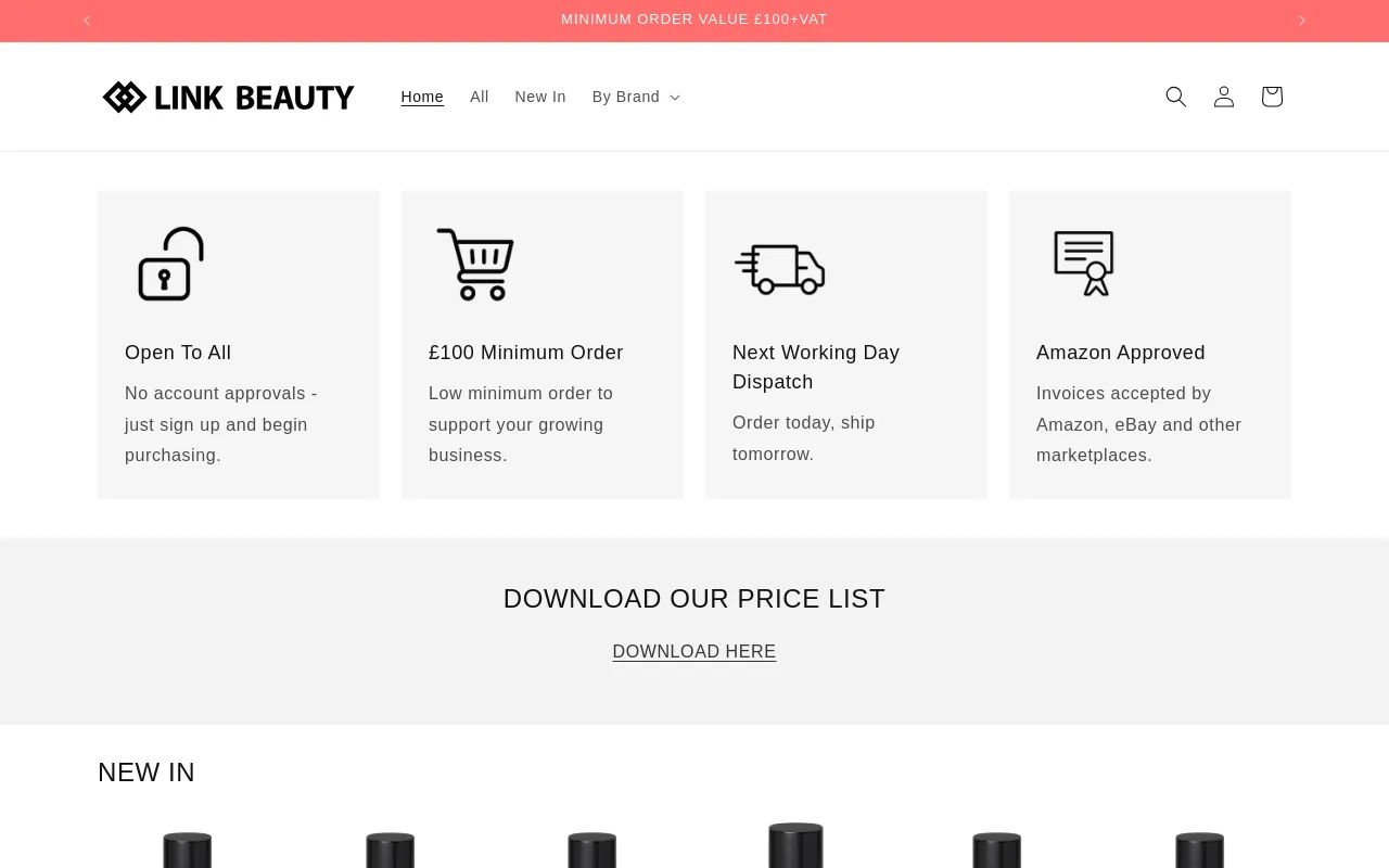 Link Beauty Wholesale screenshot