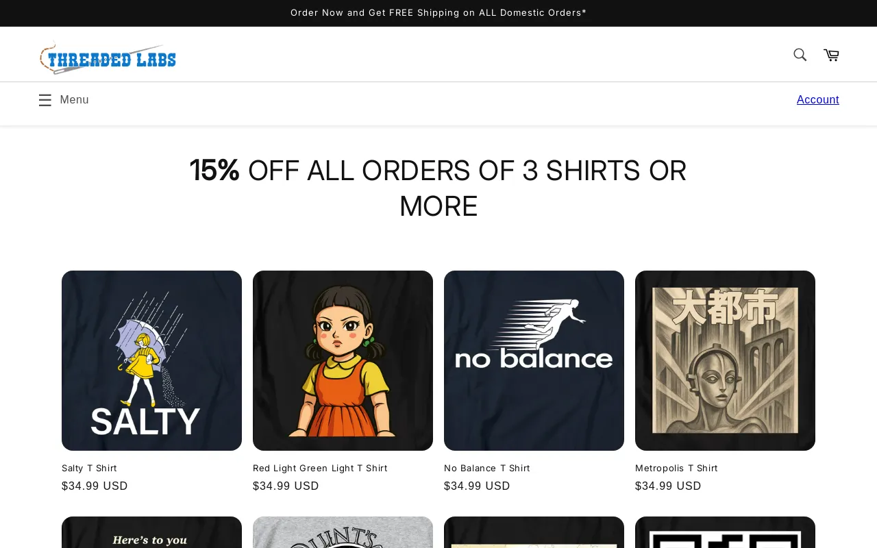 threadedlabs.com website screenshot