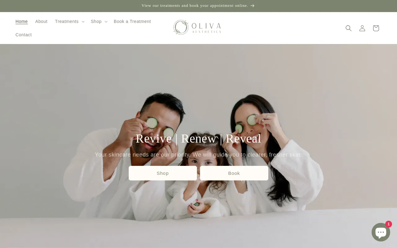 Oliva Aesthetics screenshot