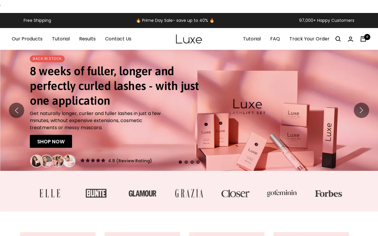 Luxe Cosmetics Uk screenshot