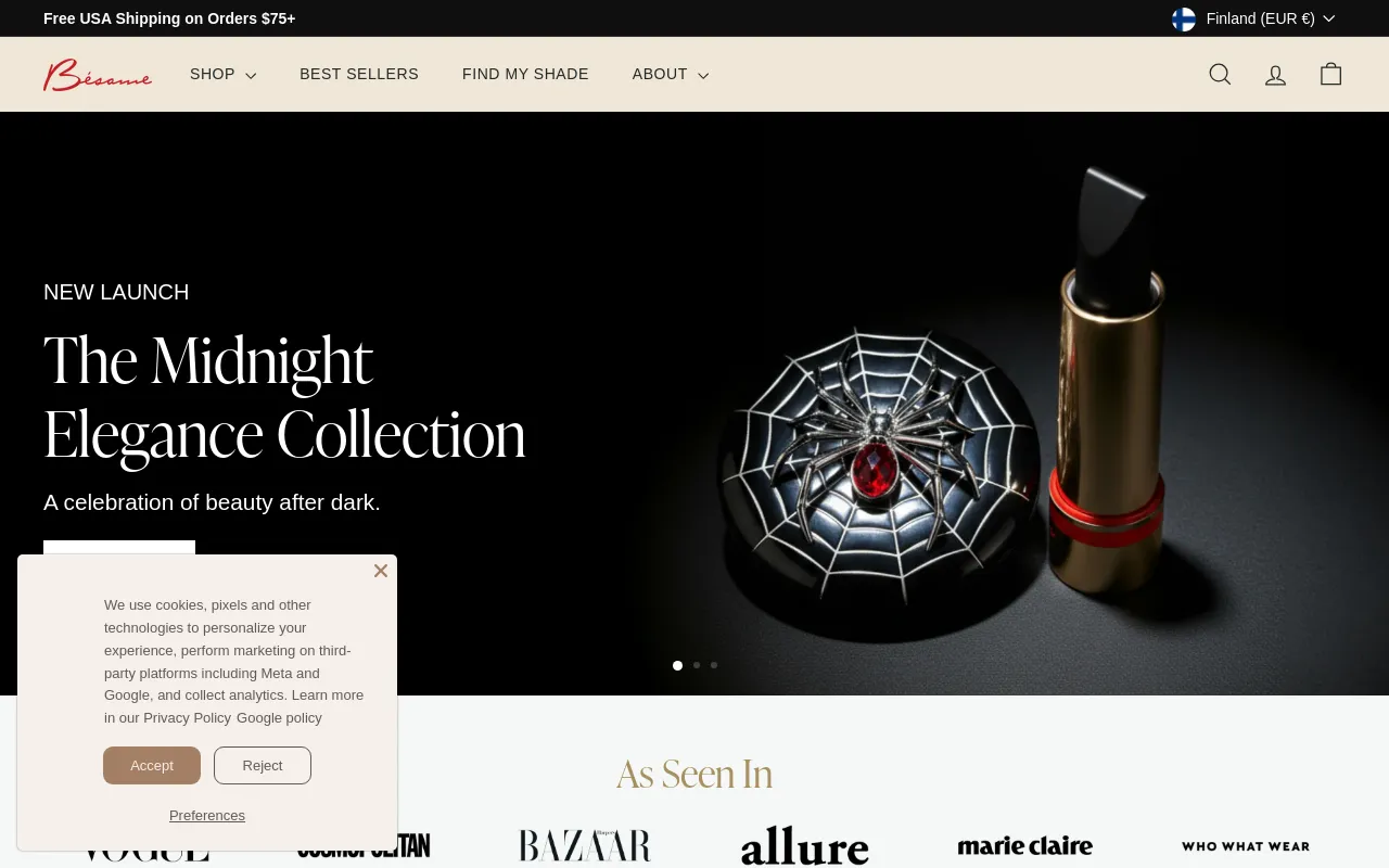 Besame Cosmetics screenshot