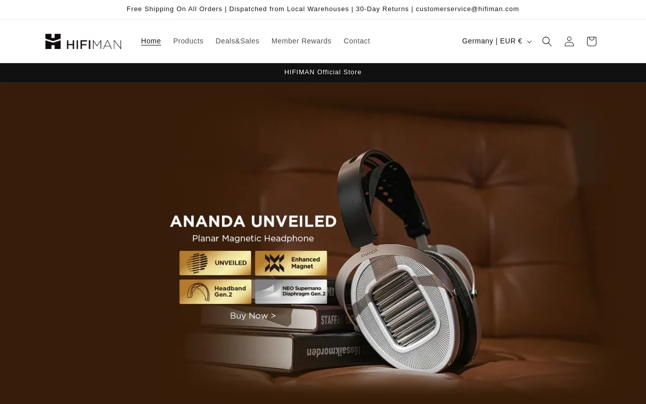 HIFIMAN Online Store screenshot