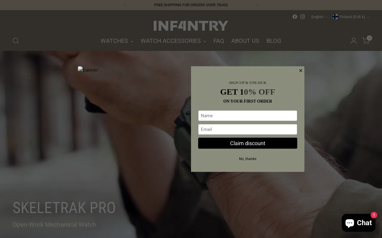 infantryco-timepieces screenshot