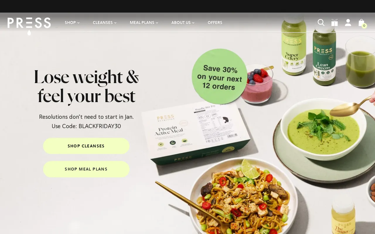 PRESS Healthfoods screenshot