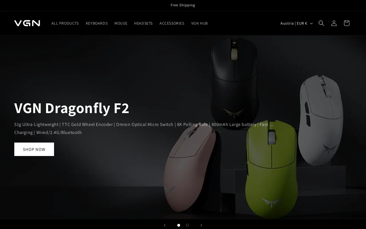 Store website screenshot