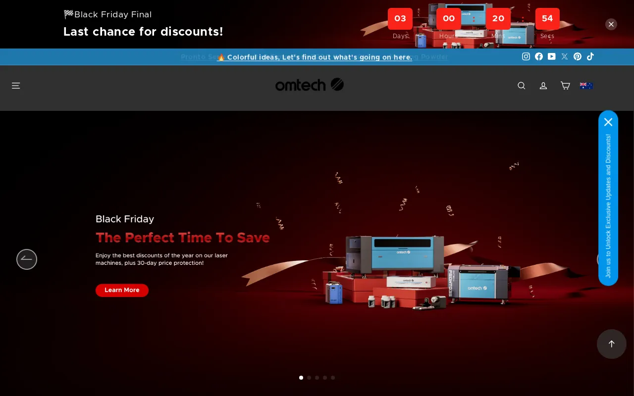 OMTech AU website screenshot