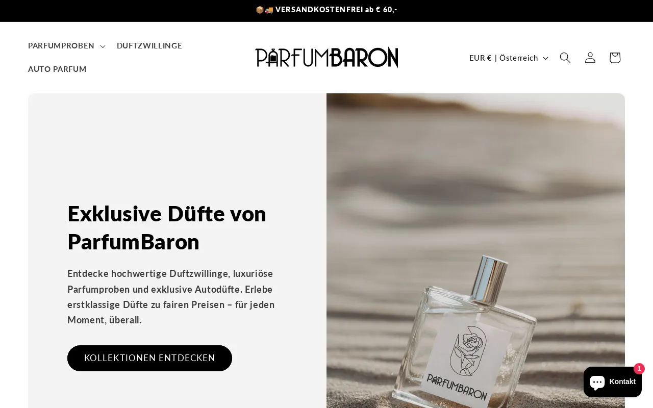 Parfum Baron website screenshot