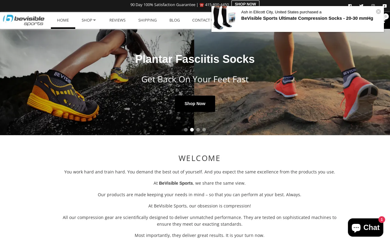 BeVisible Sports website screenshot