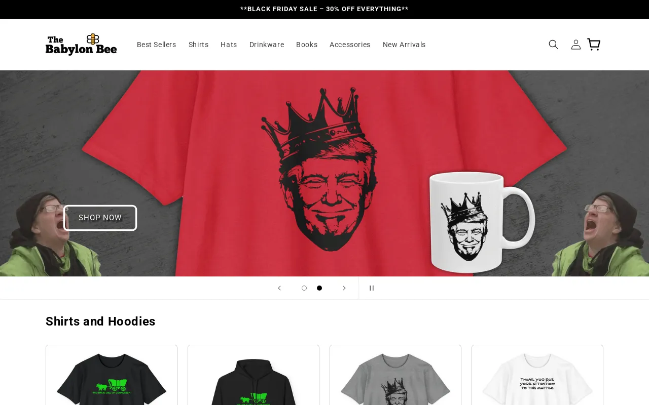 Babylon Bee Store screenshot