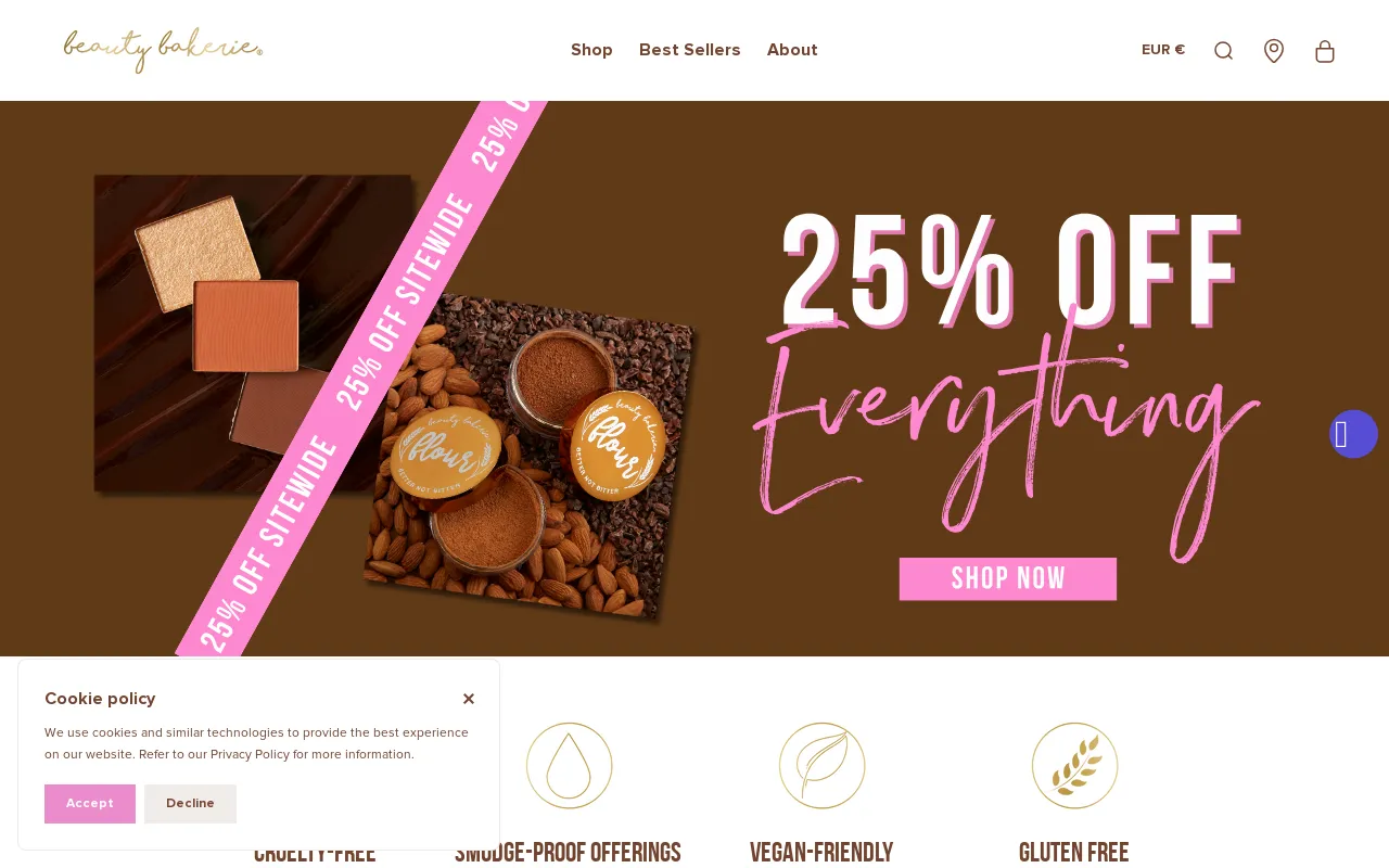 Beauty Bakerie Cosmetics Brand screenshot