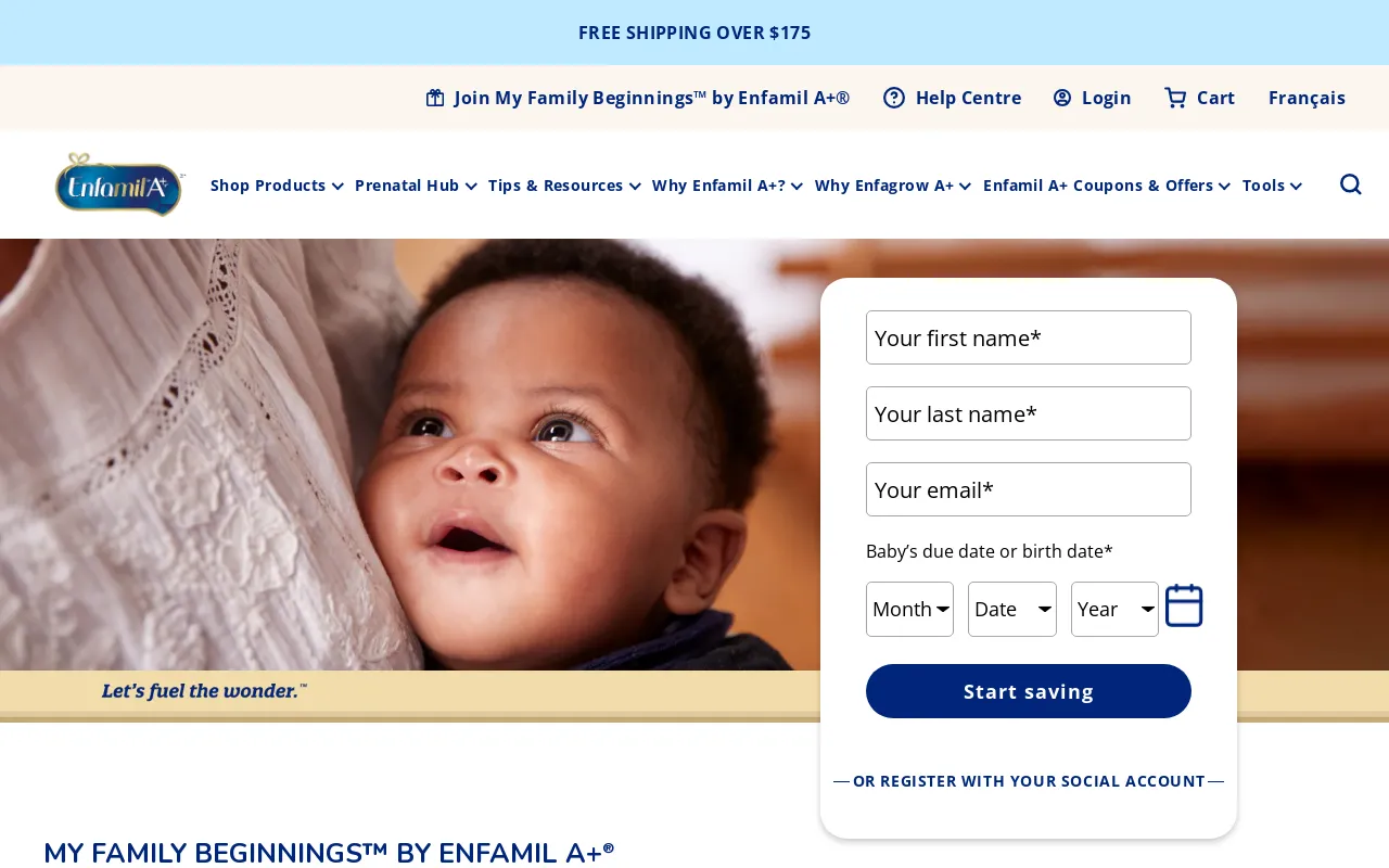 Enfamil Canada screenshot