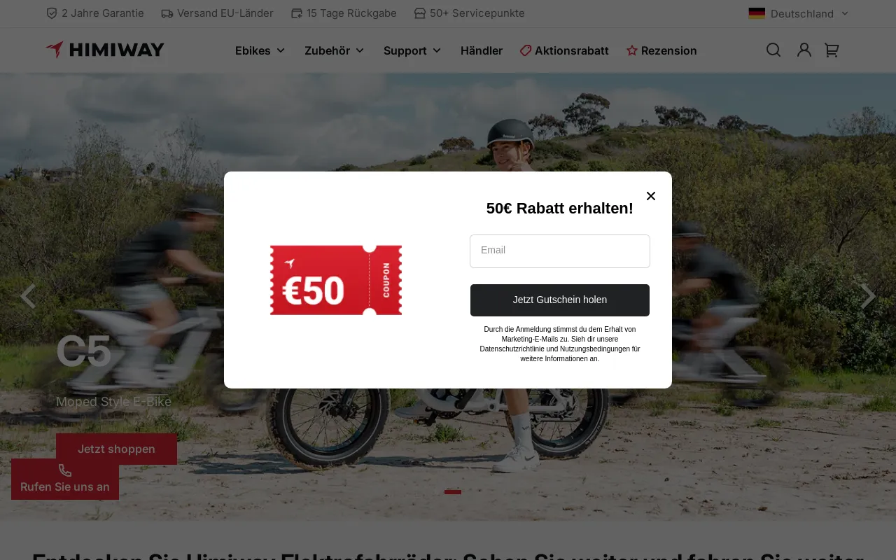 Himiwaybike.de screenshot