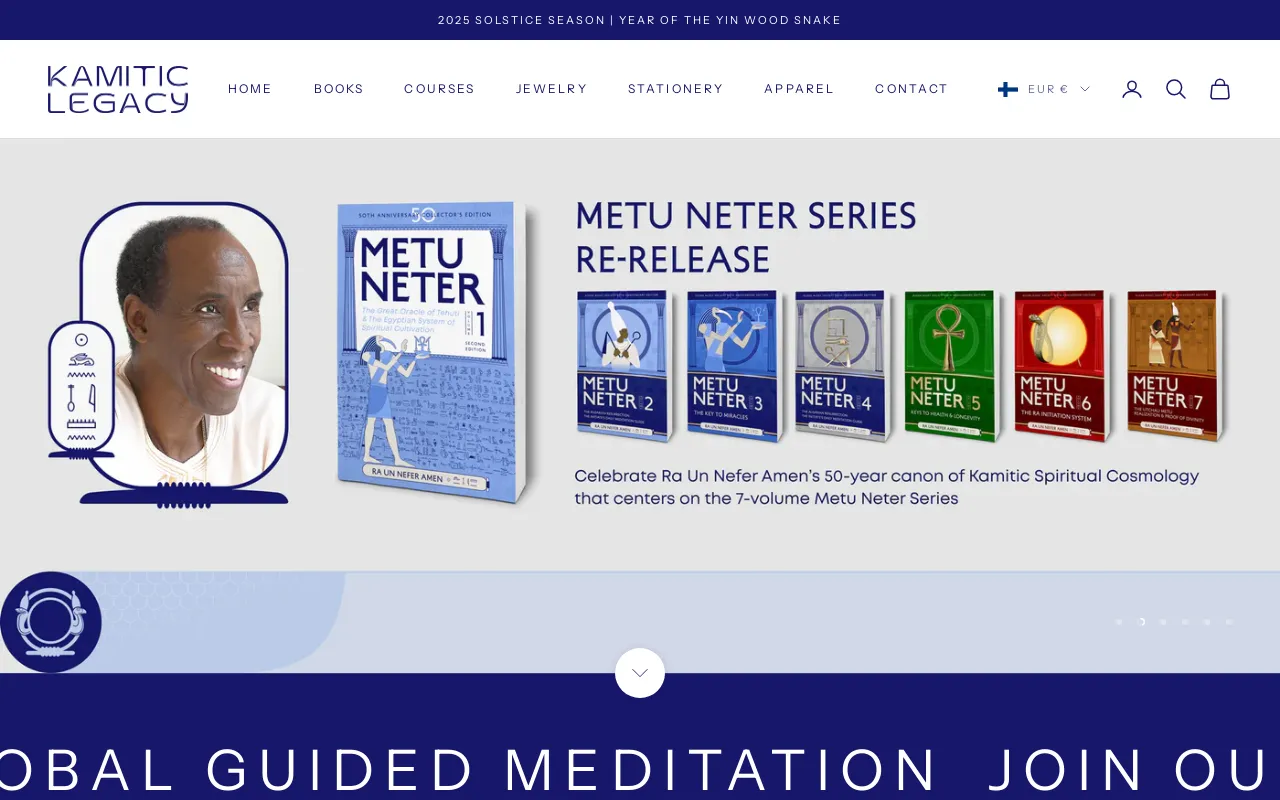 Kamitic Legacy, Inc. website screenshot