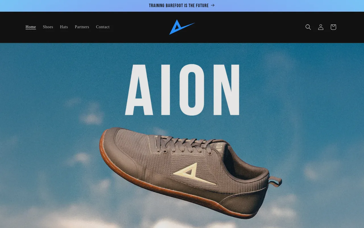 Aion Shoes website screenshot