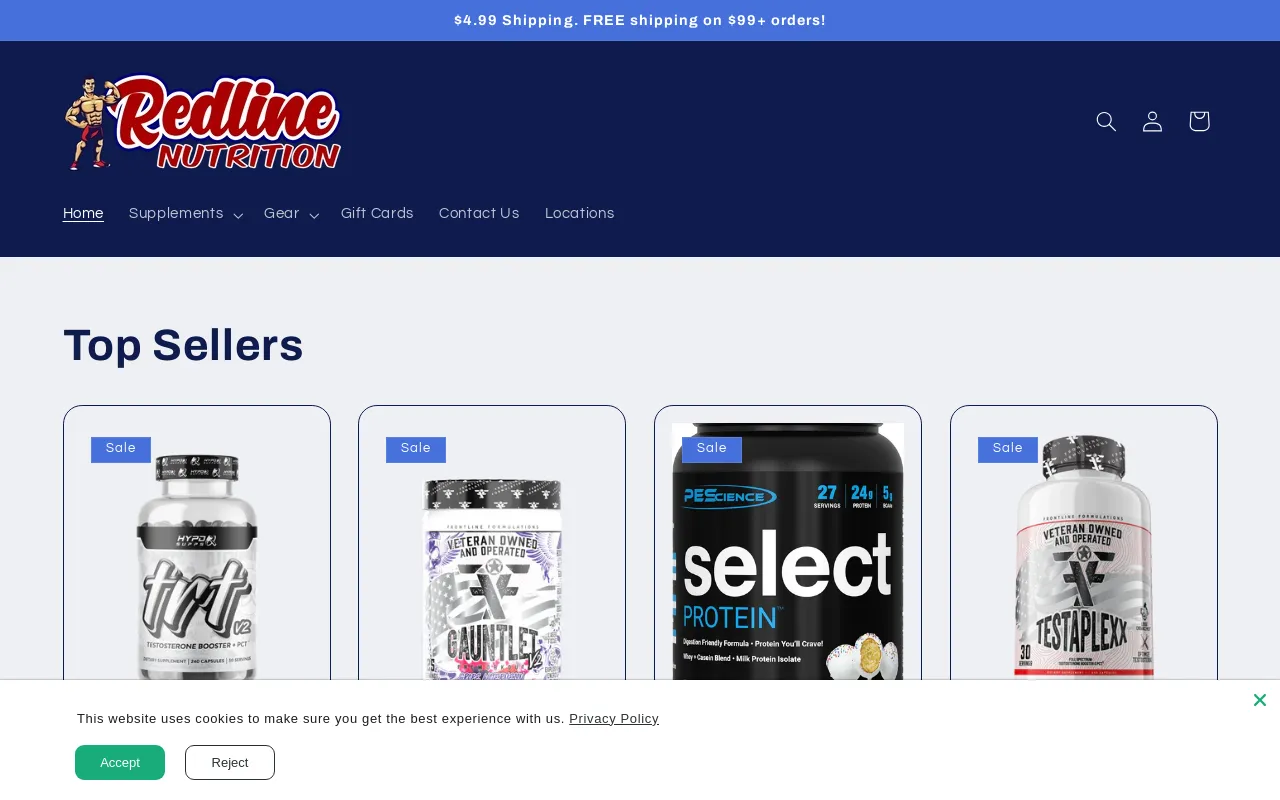 Redline Nutrition website screenshot