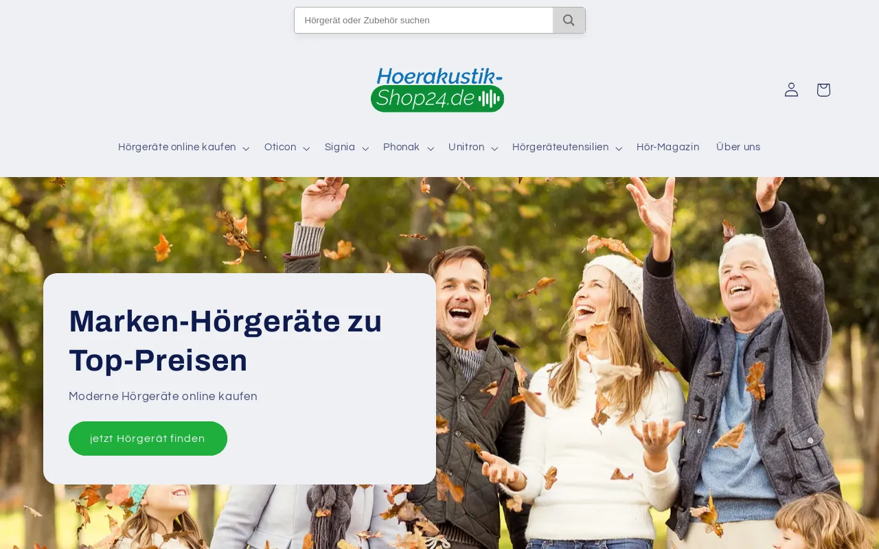 Hörakustik-Shop 24 website screenshot