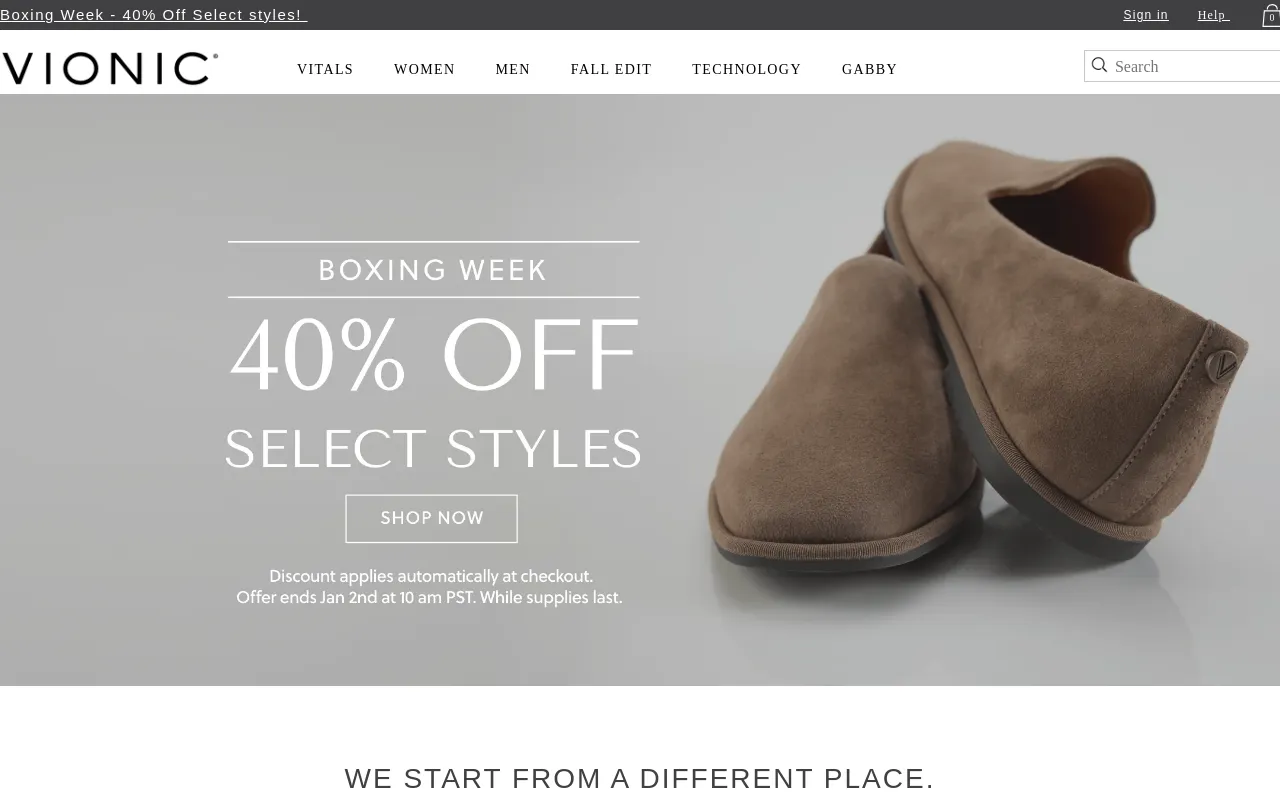 Vionic Shoes Canada screenshot