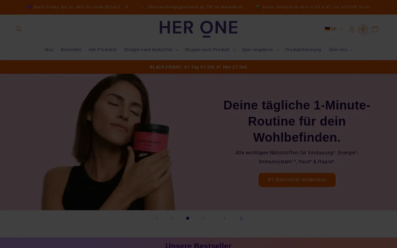 HER ONE - Female Health & Wellbeing screenshot