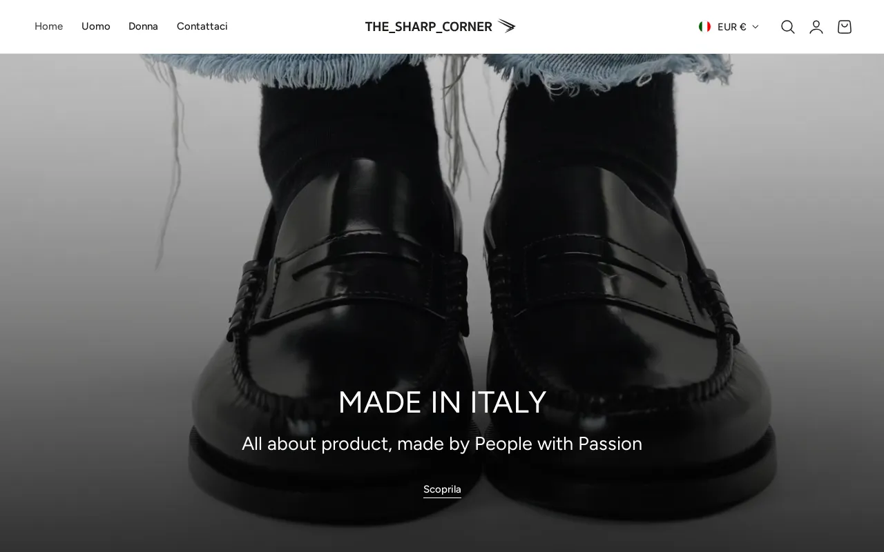 The sharp corner website screenshot