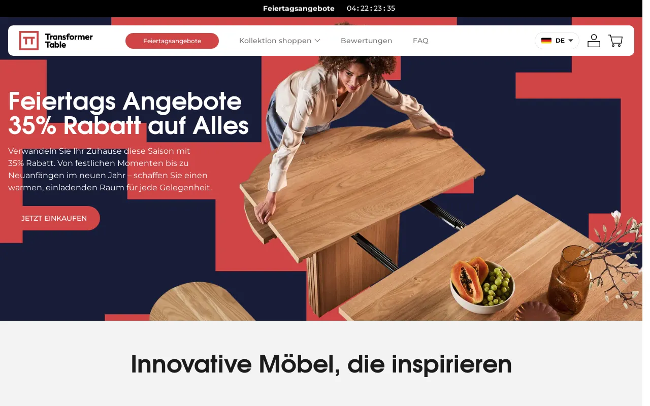 Transformer Table Canada screenshot