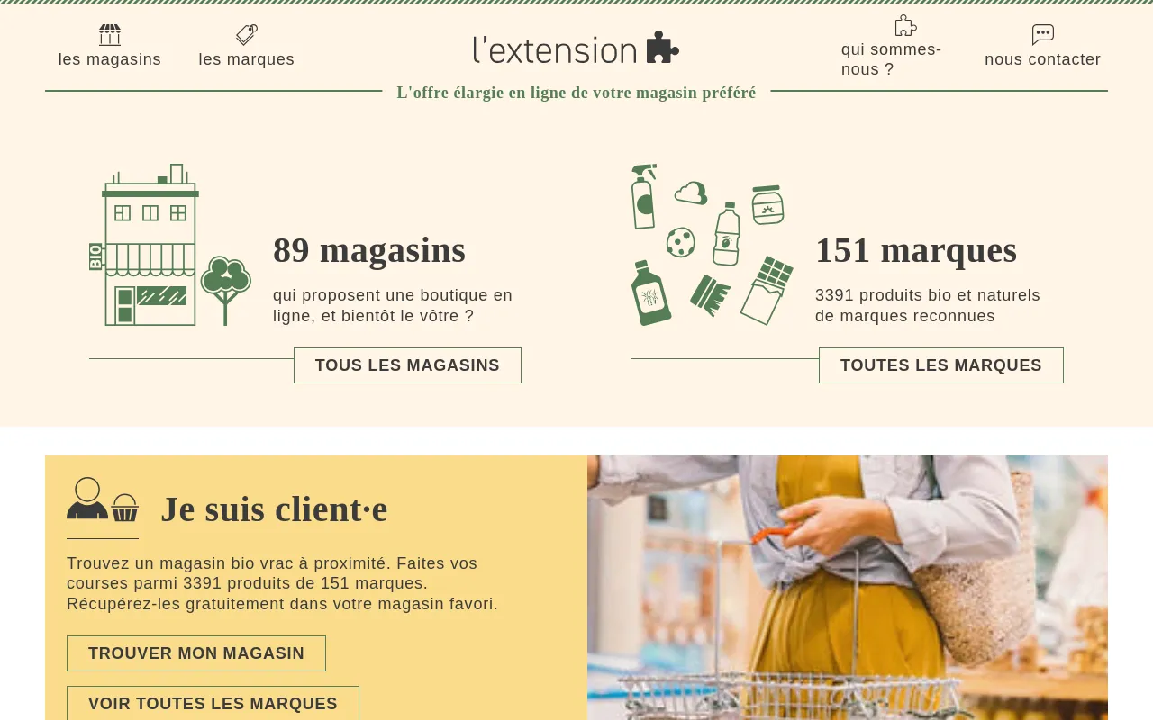 L'Extension website screenshot