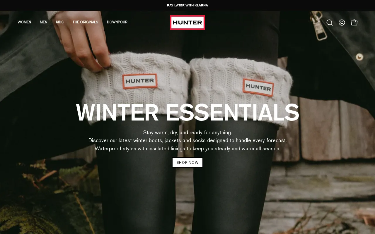 Hunter Boots Canada screenshot