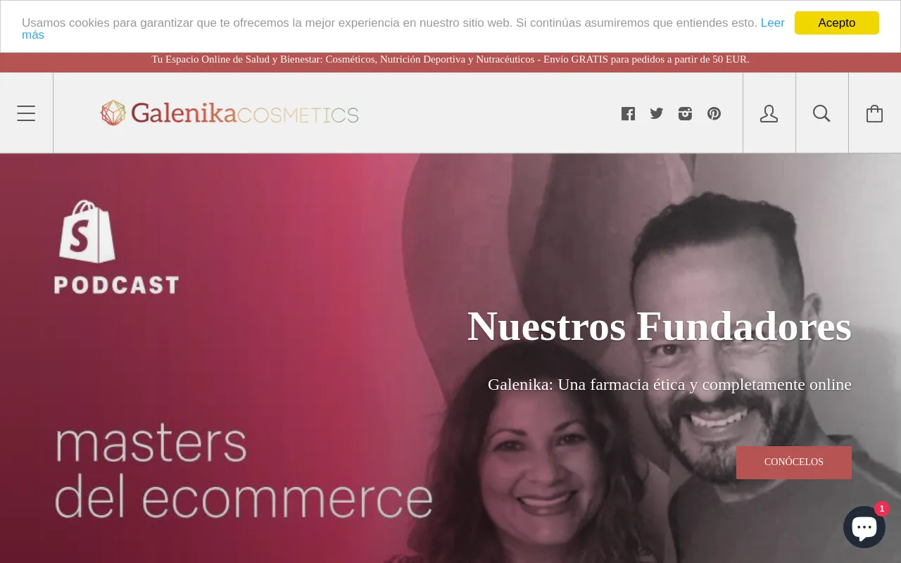 Galenika Cosmetics website screenshot