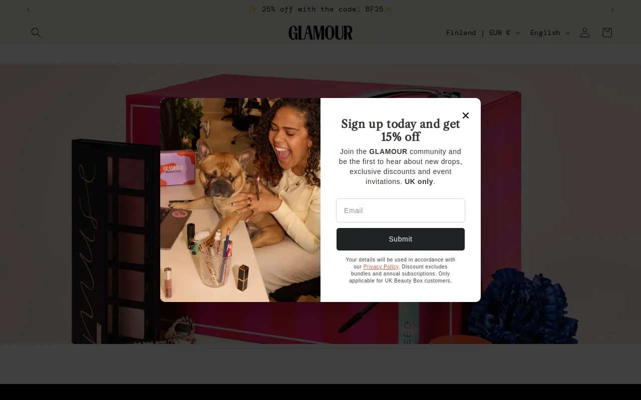 Glamour UK Beauty Box screenshot