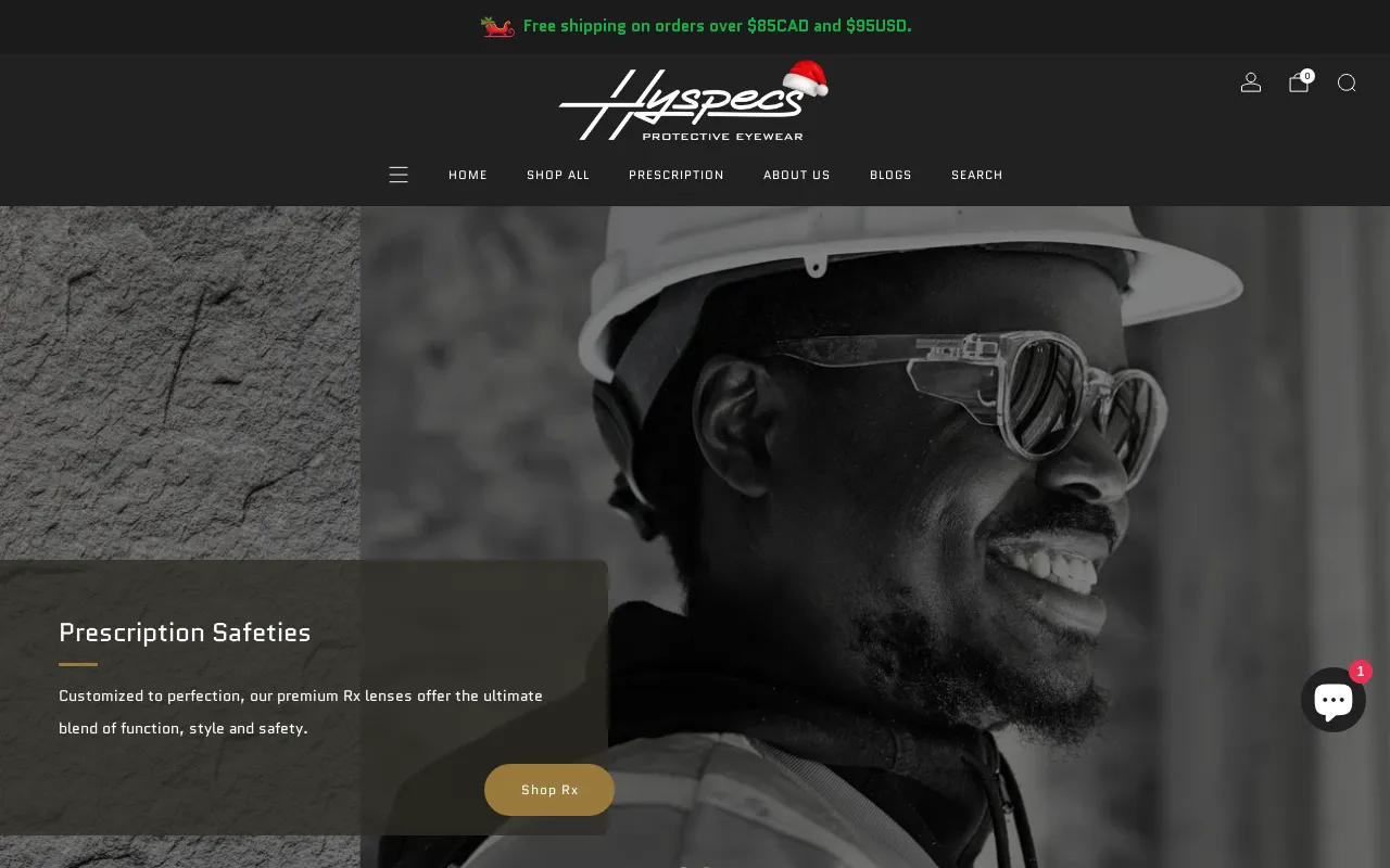 HYSPECS EYEWEAR screenshot