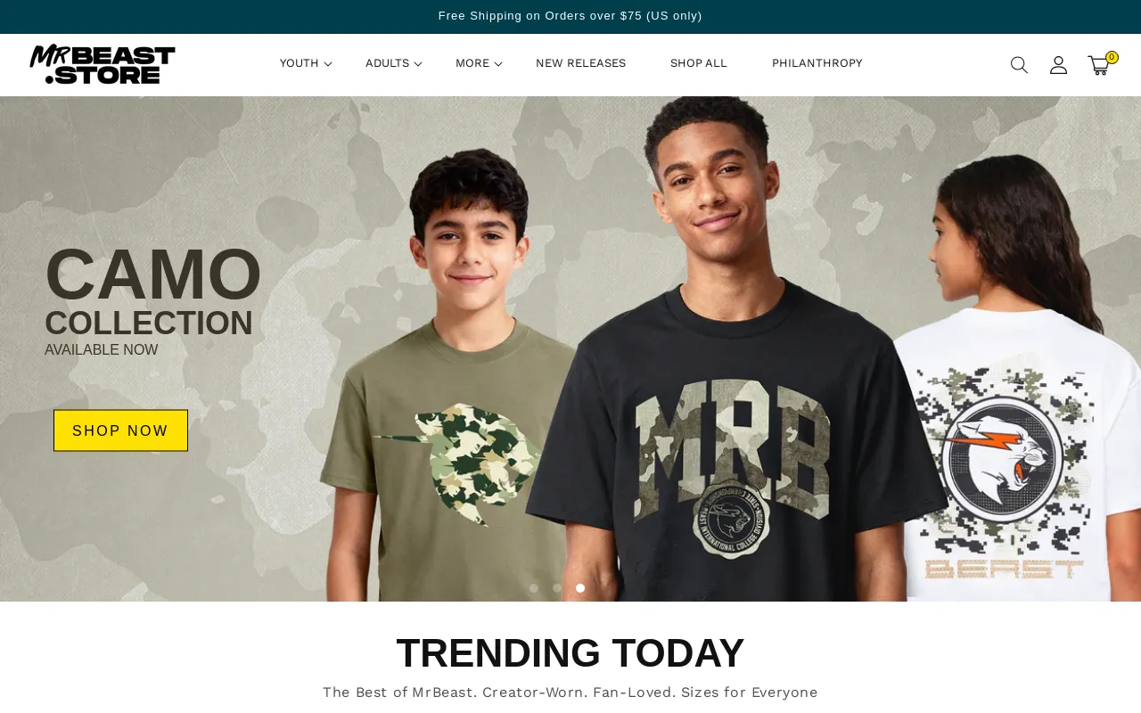 MrBeast.store screenshot