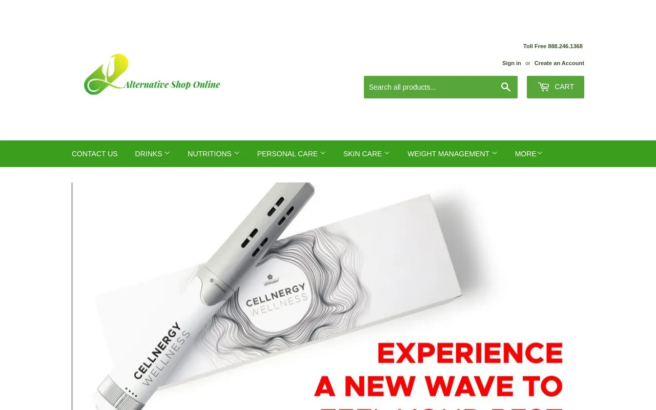 www.alternativeshoponline.com screenshot