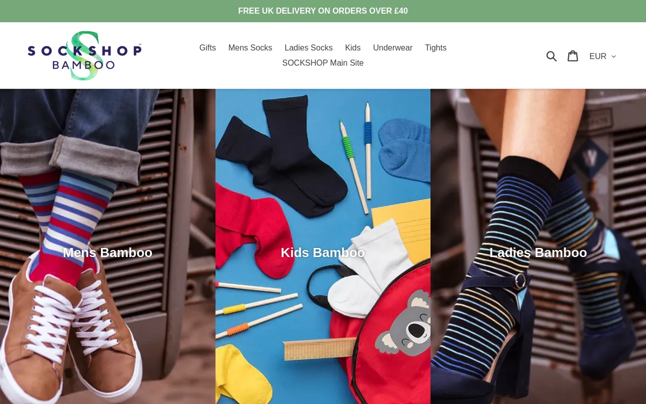 Bamboosockshop screenshot