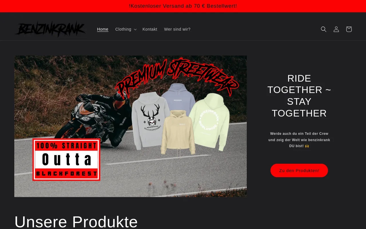 Benzinkrank Crew Store screenshot
