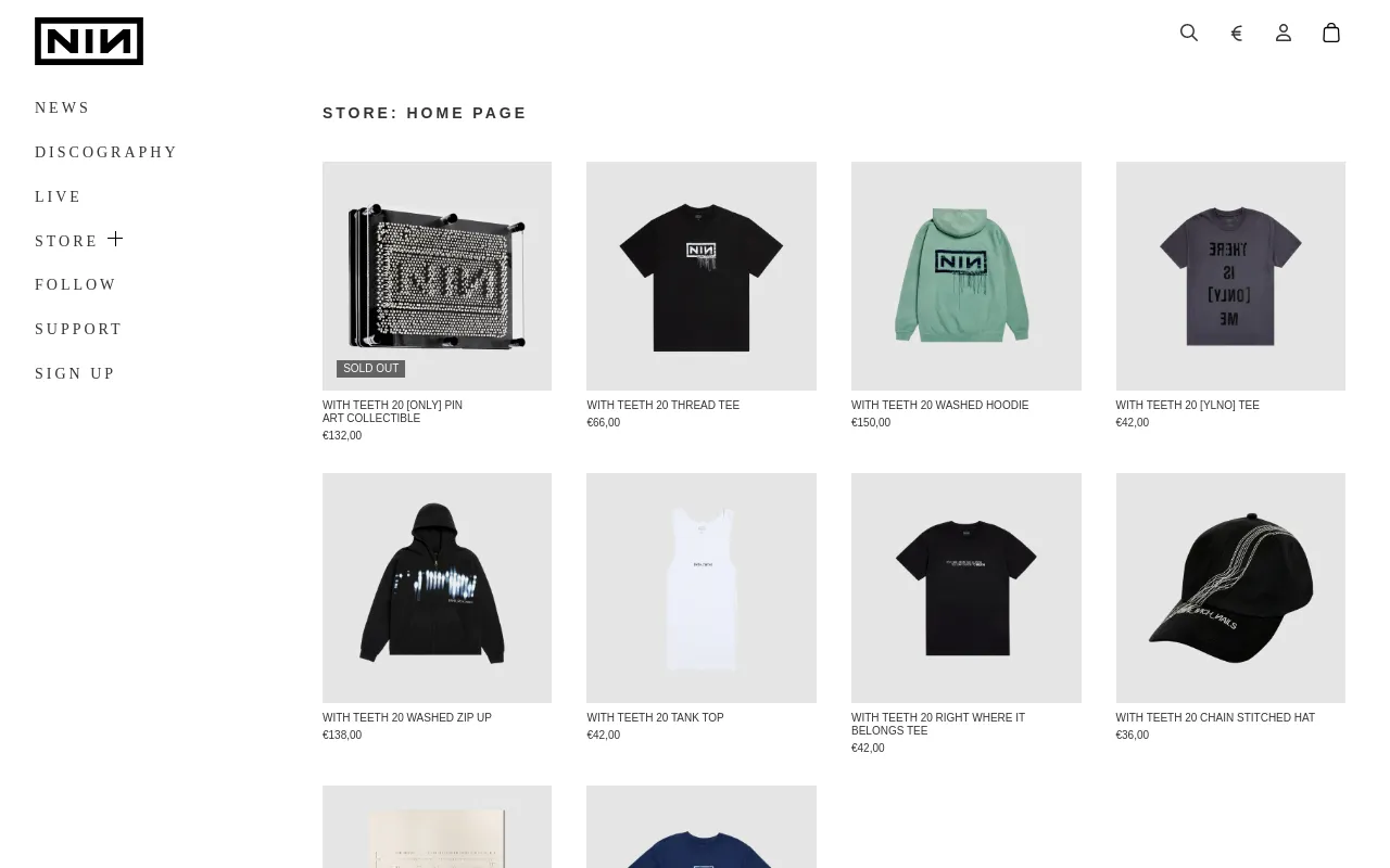 Nine Inch Nails Store UK screenshot