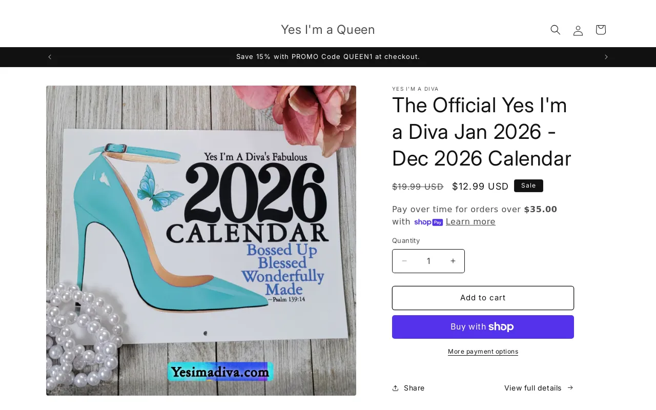 Yes I'm a Queen website screenshot