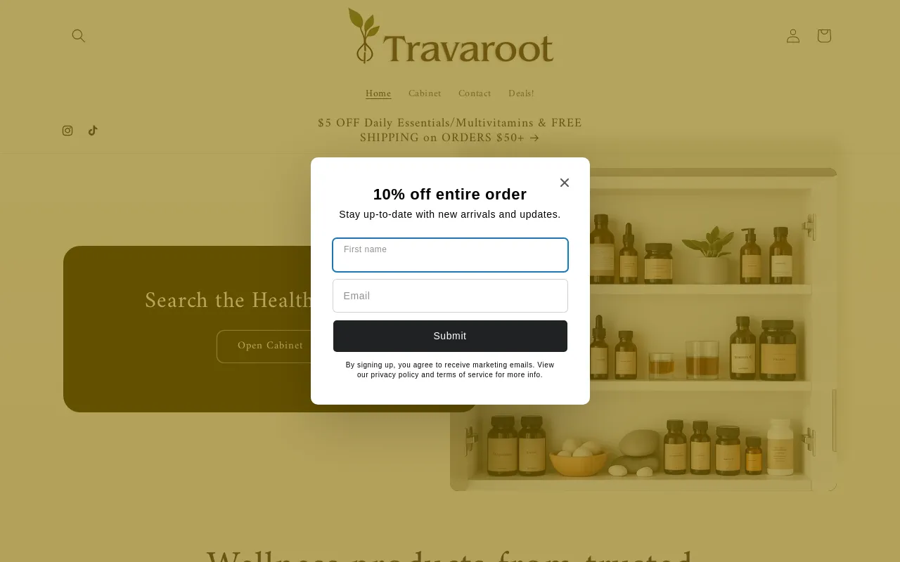 Travaroot website screenshot