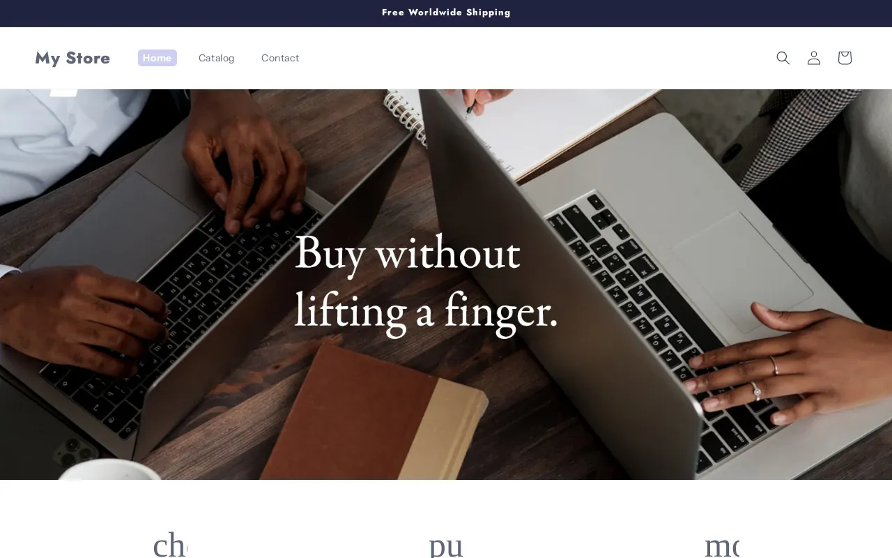 My Store website screenshot